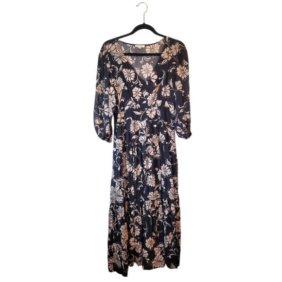 Z Supply Evereve Women's Black Ariana Floral Midi Dress Size S - Picture 2 of 7